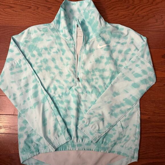 Nike Dri-FIT Lightweight Abstract Teal Running Jacket Size Small Like new - Picture 4 of 8